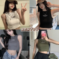 ✡Bentoy(Boerbro626)เสื้อครอป มีฟองน้ำ เสื้อกั๊กไหมพรมแขนกุด♡