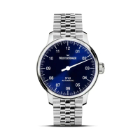 【MeisterSinger 明斯特單指針】AM908 ☆03-旭日藍機械手錶(機械錶 自動上鍊 經典款)