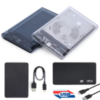 2.5 inch SATA to USB3.1 HDD Case 10gbps 8TB SSD Box USB3.0 to Type-C Transparent Hard Drive Case for Laptop