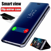 For Samsung Galaxy S23 Ultra Case Leather Flip Smart Mirror Cover Sumsung S 23 Plus 23S S23Ultra 5G Stand Card Wallet Book Coque