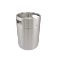 5L Stainless Steel Mini Keg Portable Beer Growler With Lid for Homebrew Beverage Dispenser