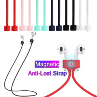 Soft Silicone Anti Lost Magnetic Rope Earphones Strap for Apple Airpods 2 1 3 Air Pods Pro Wireless Headphone Earbuds Lanyard