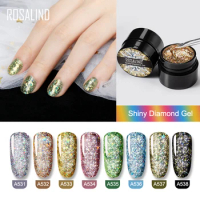 ROSALIND 5ml Shiny Diamond Gel Nail Polish Bright For Glitter Painting Nail Art Design Gel UV Top Base Primer For Manicure