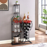 5 Tier Wine Rack Freestanding Floor with Wine Bottle and Glass Holder,Wine Bar Cabinet with Storage,Liquor for Home