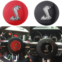 3D Cobra Emblem Car Steering Wheel Sticker Auto Decoration Accessories For Ford Focus Shelby Fiesta Mondeo Mustang Ranger Fusion