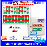 Label stiker on off saklar lampu peralatan listrik sticker petunjuk nyala mati