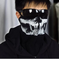 New Merrick Black Ghost Skull Balaclava Ski Hood Cycling Skateboard Warmer Half Face Ghost Mask