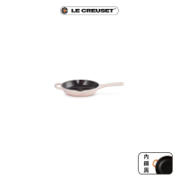 【Le Creuset】盒損福利品_典藏琺瑯鑄鐵鍋單柄圓煎盤16cm(貝殼粉)