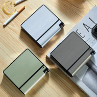 Portable Automatic Cigarette Case Metal Cigarette Boxes 20PCS Cigarette Holder Case Not Lighter Gadget For Men Christmas Gifts