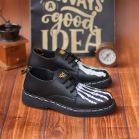 Sepatu Docmart Pria Boots Kulit Syntetis Casual Kerja Hitam