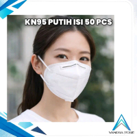 Masker KN95 Premium Putih Isi 50 PCS Tanpa Dus — Kawat Luar Lentur, Bahan Halus Nyaman, Tali Kuat & 