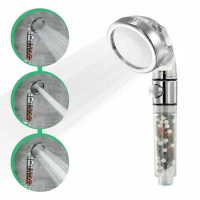 3-Function SPA Shower Head with Stop Button High Pressure Anion Filter Handheld Water Saving Sprayer Bathroom Accessories