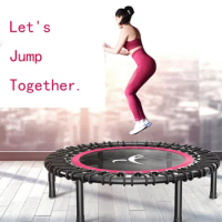40" Portable Round Mute Adult Trampoline Household Indoor Fitness Dedicated Elastic Rope Trampoline For Kids Fitness Equipment