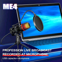 Mikrofon Kondenser Microphone Condenser USB Studio RGB Light - ME4