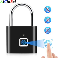 Smart Fingerprint Padlock Keyless Biometric Fingerprint Lock Electronics Door Lock Security Anti-theft Luggage Case Smart Locks