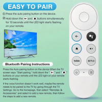 Voice Remote for Google Chromecast 4K Snow - Easy Control of Your Streaming Media Player (Remote Control Only)