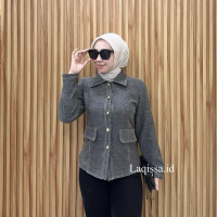 Laqissa id Blazer Denim Zephyr Button Wanita Panjang