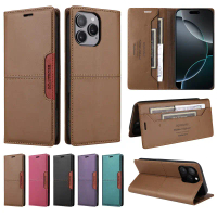 New Casing for IPhone 17 Pro Air 16 16E 15 14 Plus 13 12 Pro Max Brown Flip Stand Leather Wallet Cas