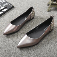 Women’s soft leather shoes with a flat sole, pointed toe, French style, new for spring/autumn, eveni
