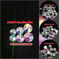 1lusin Payet Diamond Swarosqi Seri Bulat Pelangi 8mm,10mm,12mm,14mm Payet baju
