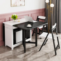 Small Dining Tables Room 4 Chairs Space Saver Folding Mobile Dining Tables Bistro Set Esstische Kitchen Furniture