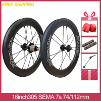 305SV7-WS 16inch 305 SEMA Carbon Fiber Wheel C Brake 7Speed Fnhon Bicycle Parts Folding Bike 74/130mm Custom Flyweight 16''