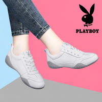 HOT”[]PLAYBOY รองเท้าสีขาว รองเท้าคัชชูส้นแบนทรงถั่ว รองเท้ากีฬาลำลอง CORTEZ