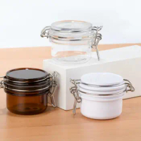 120G clear white/brown plastic PET bottle jar sealing pot mask cream/gel/facial scrub/body scrub container skin care cosmetic