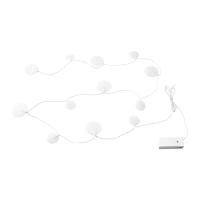 AKTERPORT Led裝飾燈串/12個燈泡, 電池式/鵝卵石 白色