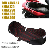Motorcycle Rear Trunk Cargo Liner Protector Seat Bucket Pad Storage Box Leather For Yamaha XMAX 300 X-MAX 250 125 400 2017- 2022