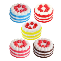 11cm Strawberry Cake Squishy Food Squeeze Cream Cake Squishy Slow Rising Anti Stress Phone Strap Children Adult Toys