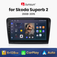 Junsun V1 AI Voice Wireless CarPlay Android Auto Radio for Skoda Superb 2 2008-2015 4G Car Multimedia GPS 2din autoradio