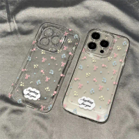 Bunga Pola Busur Aesthetic Case Bening Untuk Realme C85 Pro Note 70 C63 C53 C51 C51S Note 60 60X 9 4