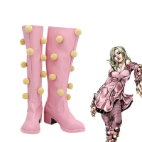 JoJo's Bizarre Adventure 7 Lucy Steel Cosplay Boots Steel Ball Run Lucy Steel Pink Shoes Custom Made Any Size