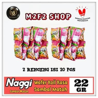 Snack Naggi Wafer Roll Rasa Sambal Matah Sachet - 22 gr (Kemasan 2 Renceng)