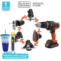 Black+Decker Multi Evo 6 Heads Kit / Mesin Multifungsi Baterai 18V EVO185K6-B1