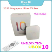 2024 Newest unblock tech ubox 10 Android 12 Dual wifi ai voice 4GB 64GB Hot in singapore japan korea usa ca upgrade from ubox9