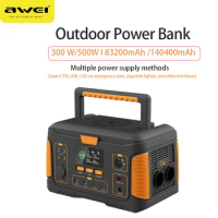 Awei 500W/300W Camping RV Portable Power Station 100/220V Powerbank 83200mAh /140400mAh Outdoor powerbank Camping Power Supply
