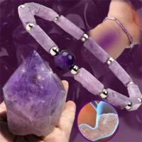 OAIITE Natural Amethyst Body-purify Slimming Bracelet Stone Energy Bracelets for Women Fatigue Relief Healing Yoga