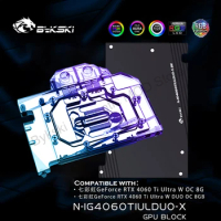 Bykski N-IG4060TIULDUO-X 4060Ti Waterblock Radiator For Colorful RTX4060Ti Ultra OC GPU Water Cooler ARGB 5V SYNC + Backplate