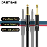 DREMAKE TRS 6.5mm Guitar Audio Cable Male To Male 1/4inch Stereo Cables for DJ Amp Cable for Amplifier Keyboard Mixer