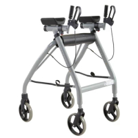4 wheels aluminum stand up walker walking tutor for adult auxiliary walking trainer foldable
