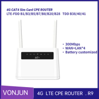 R9 4G CPE Router RJ45/ External Antenna TDD &amp; FDD LTE Mobile Hotspot Battery SIM Card Router