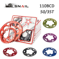 SNAIL 110BCD Road Bike Chainring 35/50T Bicycle Double Chainwheel Oval Tooth Plate for 9/10/11S MTB Chain Ring Crankset