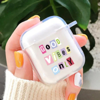 GOOD VIBES ONLY for Apple Airpods 2 Headphone Cover 1 Soft TPU Funda Cover for Apple Airpods Pro 3 Earpods Cover