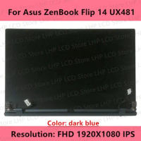 Original 14inch 90NB0P61-R20020 For Asus ZenBook Flip 14 UX481 UX481F Laptop LCD Panel Touch Screen Assembly Upper
