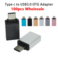 100pcs Type-C to USB OTG Adapter USB Type C For Xiaomi Huawei Samsung S9 Typec Adaptador USB Type C USB-C to USB 3.0 OTG Adapter