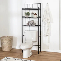 3-Tier Steel Over-The-Toilet Space Saver, Black
