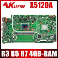 X512DA Laptop motherboard For Asus F512DA X512D F512D X512DK Laptop Motherboard mainboard 4GB RAM AMD R3-2300U R5-3500U R7-3700U