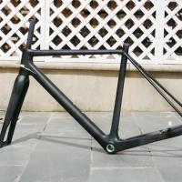 Full Carbon UD Matt Cyclocross Bike Disc Brake BSA BB30 Frame 12 * 142mm Thru Axle &amp; Fork 12 * 100mm Thru Axle 49/52/54/56/58cm